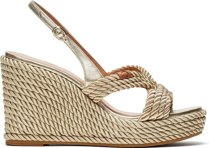 Women's Tahiti Rope Wedge Sandals - Pale Gold - Size 10