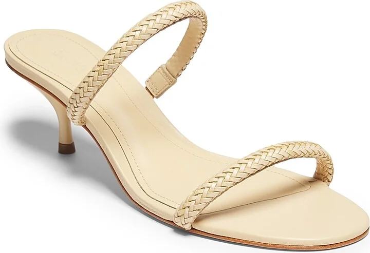 Women's Taliah 50MM Braided Leather Kitten-Heel Sandals - Natural - Size 6.5 - Image 2
