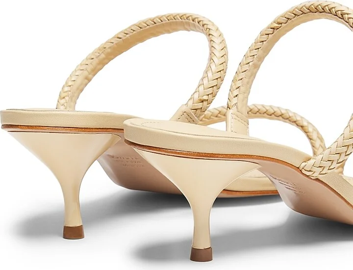 Women's Taliah 50MM Braided Leather Kitten-Heel Sandals - Natural - Size 6.5 - Image 3