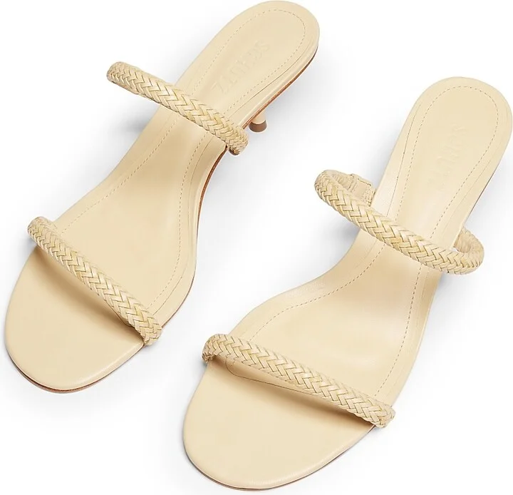 Women's Taliah 50MM Braided Leather Kitten-Heel Sandals - Natural - Size 6.5 - Image 4