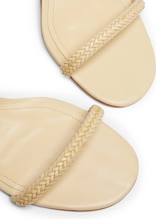 Women's Taliah 50MM Braided Leather Kitten-Heel Sandals - Natural - Size 6.5 - Image 6
