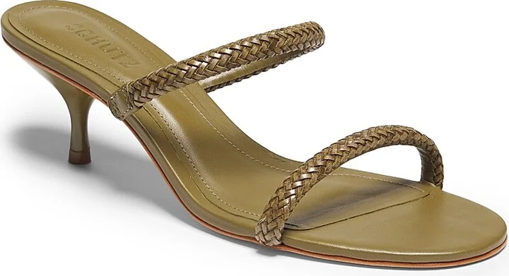 Women's Taliah 50MM Braided Leather Kitten-Heel Sandals - Natural - Size 6.5 - Image 7