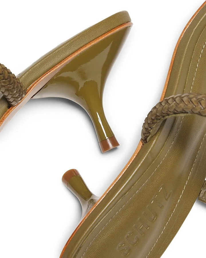 Women's Taliah 50MM Braided Leather Kitten-Heel Sandals - Natural - Size 6.5 - Image 10