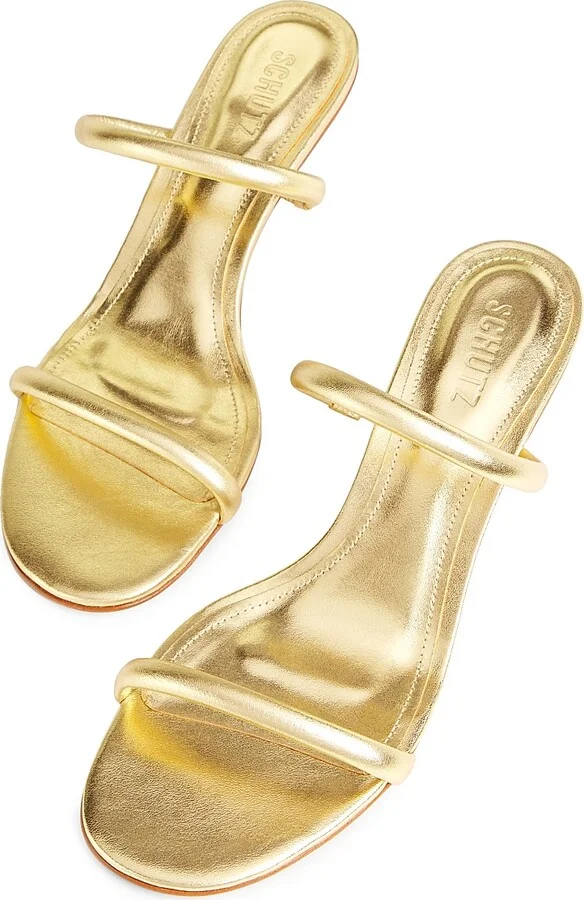 Women's Taliah Metallic Leather Sandals - Gold - Size 5 - Image 4