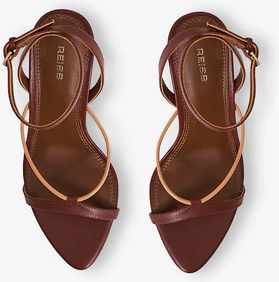 Womens Tan Ashley Leather Heeled Sandals Eur 36 / 3 Uk Women - Image 2