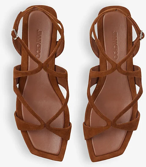 Womens Tan Ayla Suede Flat Sandals Eur 36.5 / 3.5 Uk Women - Image 2
