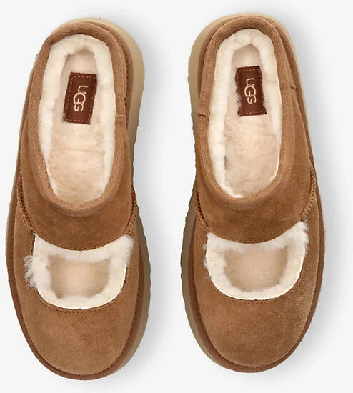 Womens Tan Bea Suede Mary-Jane Slippers Eur 36 / 3 Uk Women - Image 2
