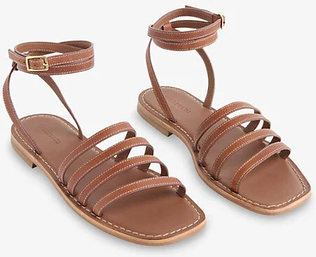 Womens Tan Bruna Strappy Leather Flat Sandals Eur 41 / 8 Uk Women - Image 2