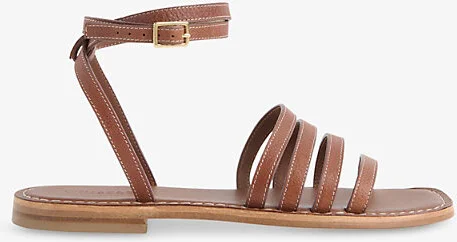Womens Tan Bruna Strappy Leather Flat Sandals Eur 41 / 8 Uk Women