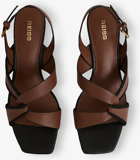 Womens Tan Candice Leather Heeled Sandals Eur 38/5 Uk Women - Image 2