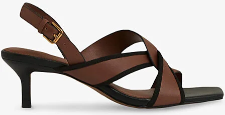 Womens Tan Candice Leather Heeled Sandals Eur 38/5 Uk Women