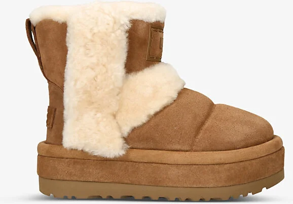 Womens Tan Classic Cloudpeak Logo-Patch Suede Boots Eur 39 / 6 Uk Women