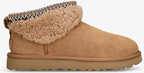 Womens Tan Classic Ultra Mini Maxi Curly Sheepskin Boots Eur 36 / 3 Uk Women
