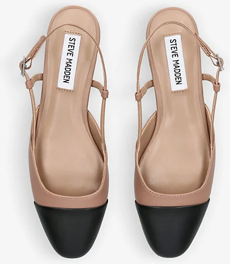 Womens Tan Comb Belinda 217 Contrast-Panel Leather Slingback Pumps Eur 41 / 8 Uk Women - Image 2