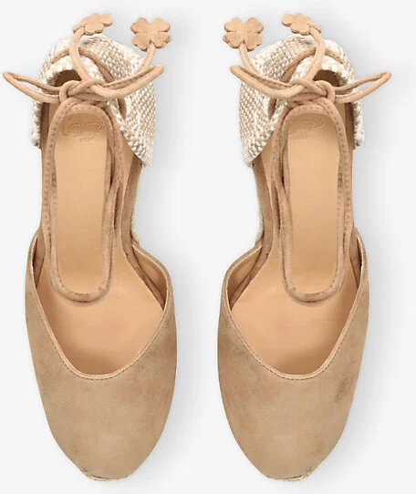 Womens Tan Comb Carina Suede Wedge Espadrilles Eur 37 / 4 Uk Women - Image 2