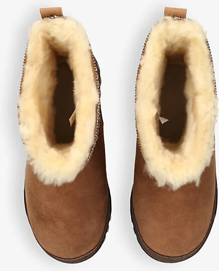 Womens Tan Comb Classic Mini Trailgrazer Suede and Shearling Ankle Boots Eur 37 / 4 Uk Women - Image 2