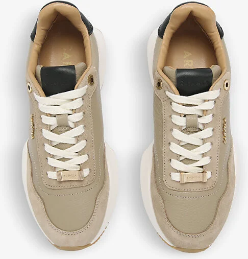 Womens Tan Comb Flare Logo-Embossed Leather Low-Top Trainers Eur 39 / 6 Uk Women - Image 2