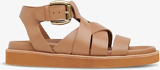 Womens Tan Ezra Multi-Strap Flat Leather Sandals Eur 37 / 4 Uk Women