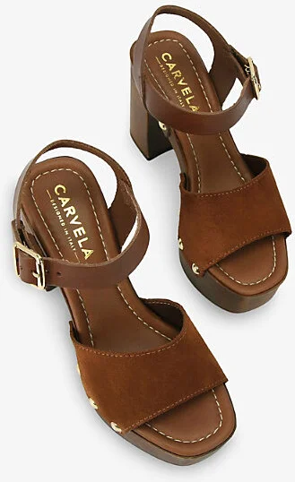 Womens Tan Festa Suede Platform Sandals Eur 39 / 6 Uk Women - Image 2
