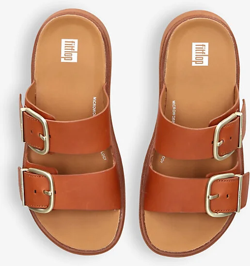 Womens Tan Gen-Ff Two-Buckle Leather Sandals Eur 39 / 6 Uk Women - Image 2