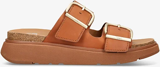 Womens Tan Gen-Ff Two-Buckle Leather Sandals Eur 39 / 6 Uk Women