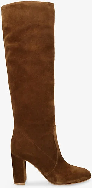 Womens Tan Glen 85 Heeled Suede Knee-High Boots Eur 38.5 / 5.5 Uk Women