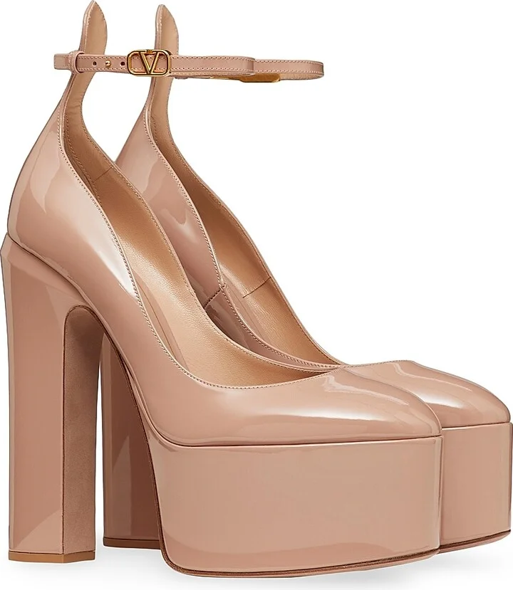 Women's Tan-Go Platform Pumps in Patent Leather - Rose Cannelle - Size 5 - Image 2