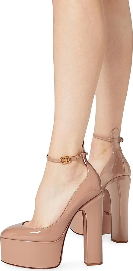 Women's Tan-Go Platform Pumps in Patent Leather - Rose Cannelle - Size 5 - Image 6