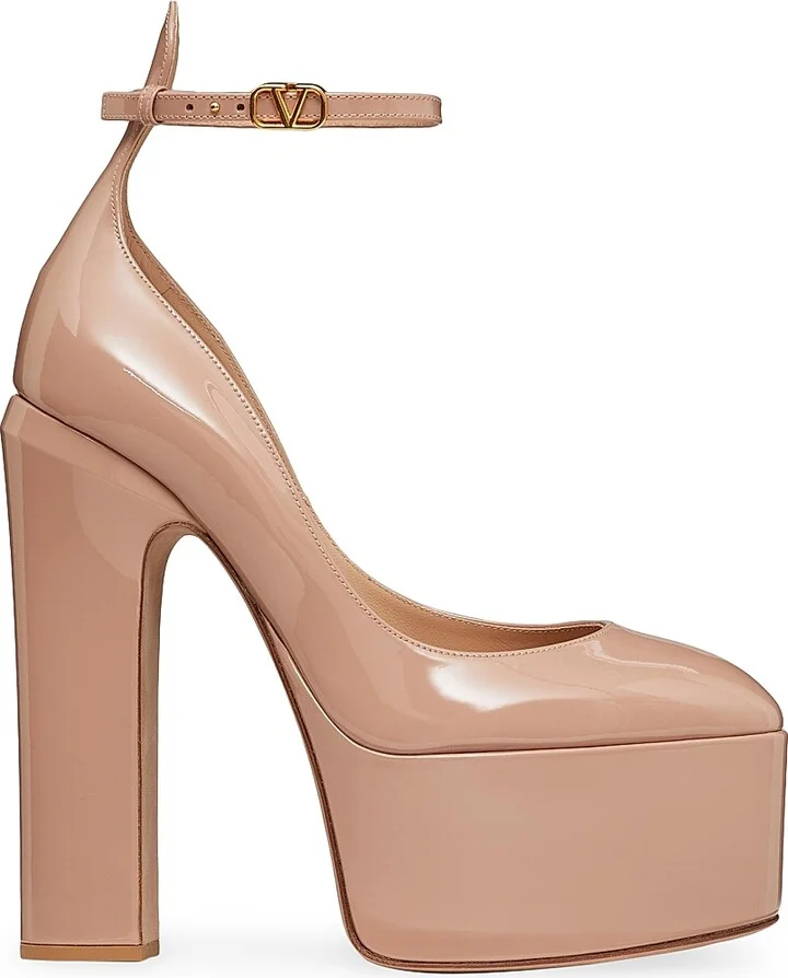 Women's Tan-Go Platform Pumps in Patent Leather - Rose Cannelle - Size 5