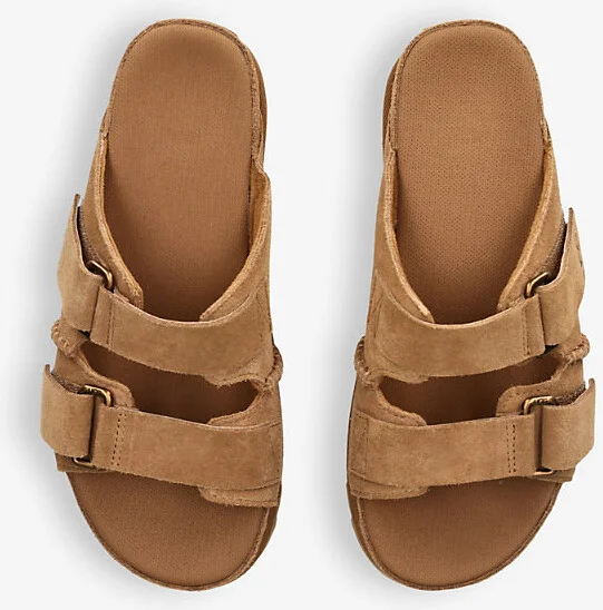Womens Tan Goldenstar Double-Strap Suede Sandals Eur 38/5 Uk Women - Image 2