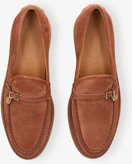 Womens Tan Gomma Raffia-Trim Suede Loafers Eur 39 / 6 Uk Women - Image 2
