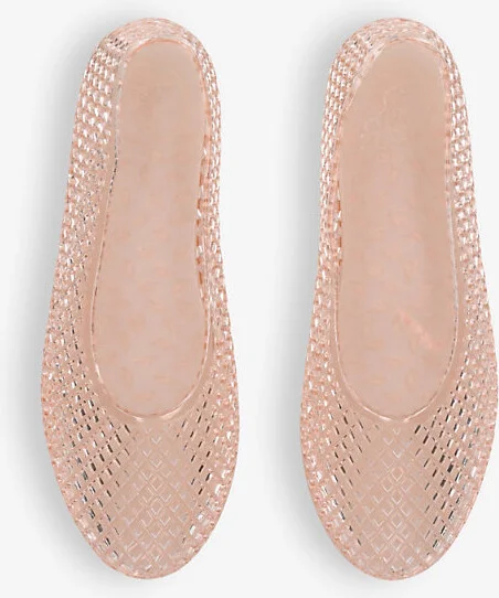 Womens Tan Iro Mesh-Textured PVC Ballet Flats Eur 37 / 4 Uk Women - Image 2