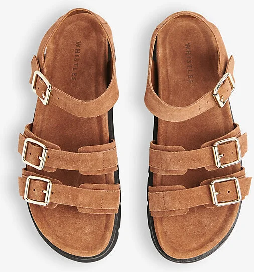 Womens Tan Jemma Chunky Cleated-Sole Leather Sandals Eur 36 / 3 Uk Women - Image 2