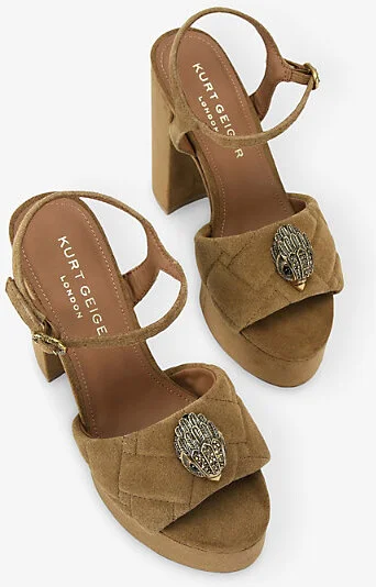 Womens Tan Kensington Suede Platform Sandals Eur 40 / 7 Uk Women - Image 2