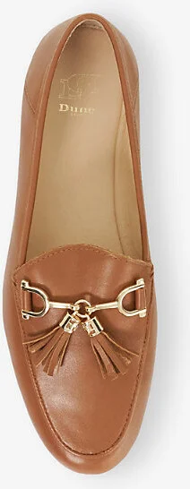 Womens Tan Leather Greysons Metal-Trim Snaffle Leather Loafers Eur 39 / 6 Uk Women - Image 2