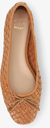 Womens Tan Leather Heat Woven Leather Ballet Flats Eur 40 / 7 Uk Women - Image 2