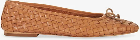 Womens Tan Leather Heat Woven Leather Ballet Flats Eur 40 / 7 Uk Women