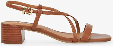 Womens Tan Leather Jaskell Low-Block Heel Leather Sandals Eur 38/5 Uk Women