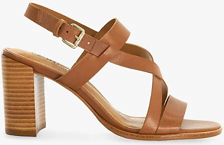 Womens Tan Leather Juneo Leather Block-Heel Sandals Eur 37 / 4 Uk Women
