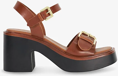 Womens Tan Leather Jupiter Heeled Leather Sandals Eur 37 / 4 Uk Women