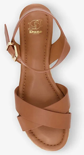 Womens Tan-Leather Linnie Flatform Jute-Trim Leather Sandals Eur 36 / 3 Uk Women - Image 2