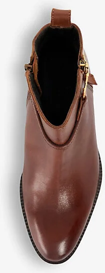 Womens Tan Leather Parklyn Snaffle-Trim Flat Leather Ankle Boots Eur 37 / 4 Uk Women - Image 2