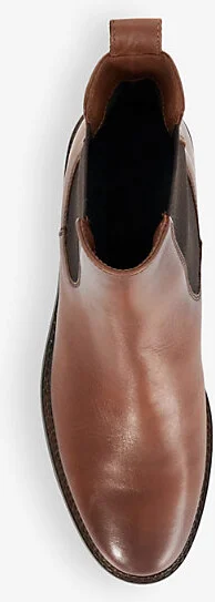 Womens Tan Leather Poema Cleated-Sole Leather Chelsea Boots Eur 38/5 Uk Women - Image 2