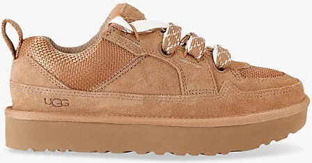 Womens Tan Lo Lowmel Suede Low-Top Trainers Eur 41 / 8 Uk Women