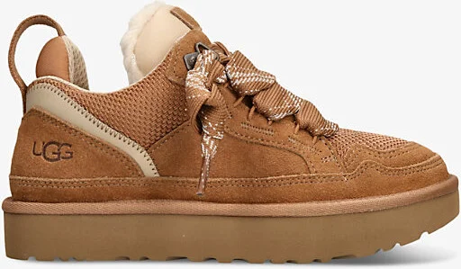 Womens Tan Lowmel Suede and Mesh Low-Top Trainers Eur 36 / 3 Uk Women