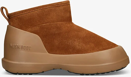 Womens Tan Luna Logo-Embossed Suede Ankle Boots Eur 36 / 3 Uk Women