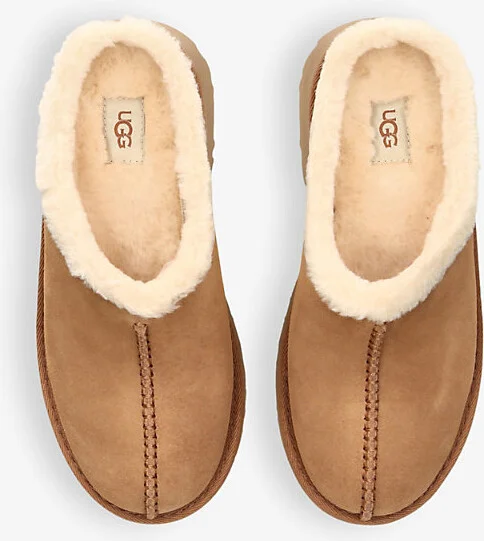 Womens Tan New Height Cozy Suede and Shearling Clogs Eur 38/5 Uk Women - Image 2