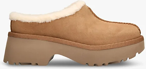 Womens Tan New Height Cozy Suede and Shearling Clogs Eur 38/5 Uk Women