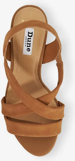 Womens Tan Nubuck Kamies Wide-Fit Cork Wedge-Heel Leather Shoes Eur 41 / 8 Uk Women - Image 2