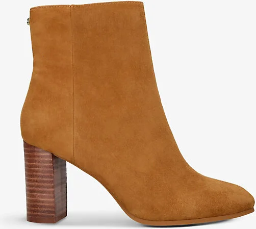 Womens Tan Pose Suede-Leather Heeled Ankle Boots Eur 40 / 7 Uk Women